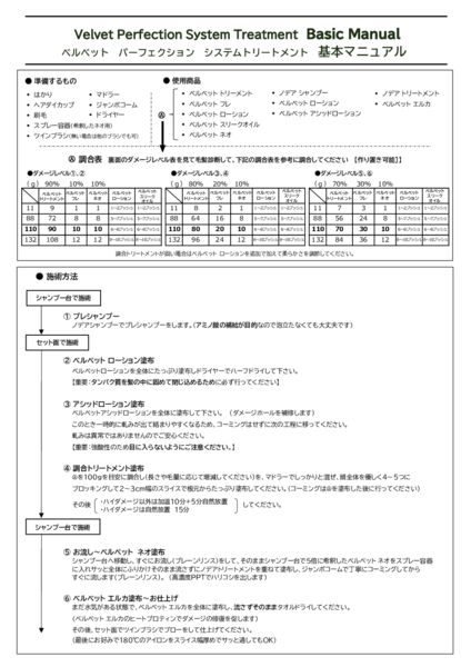パーフェクションシステムトリートメント　基本マニュアルのサムネイル